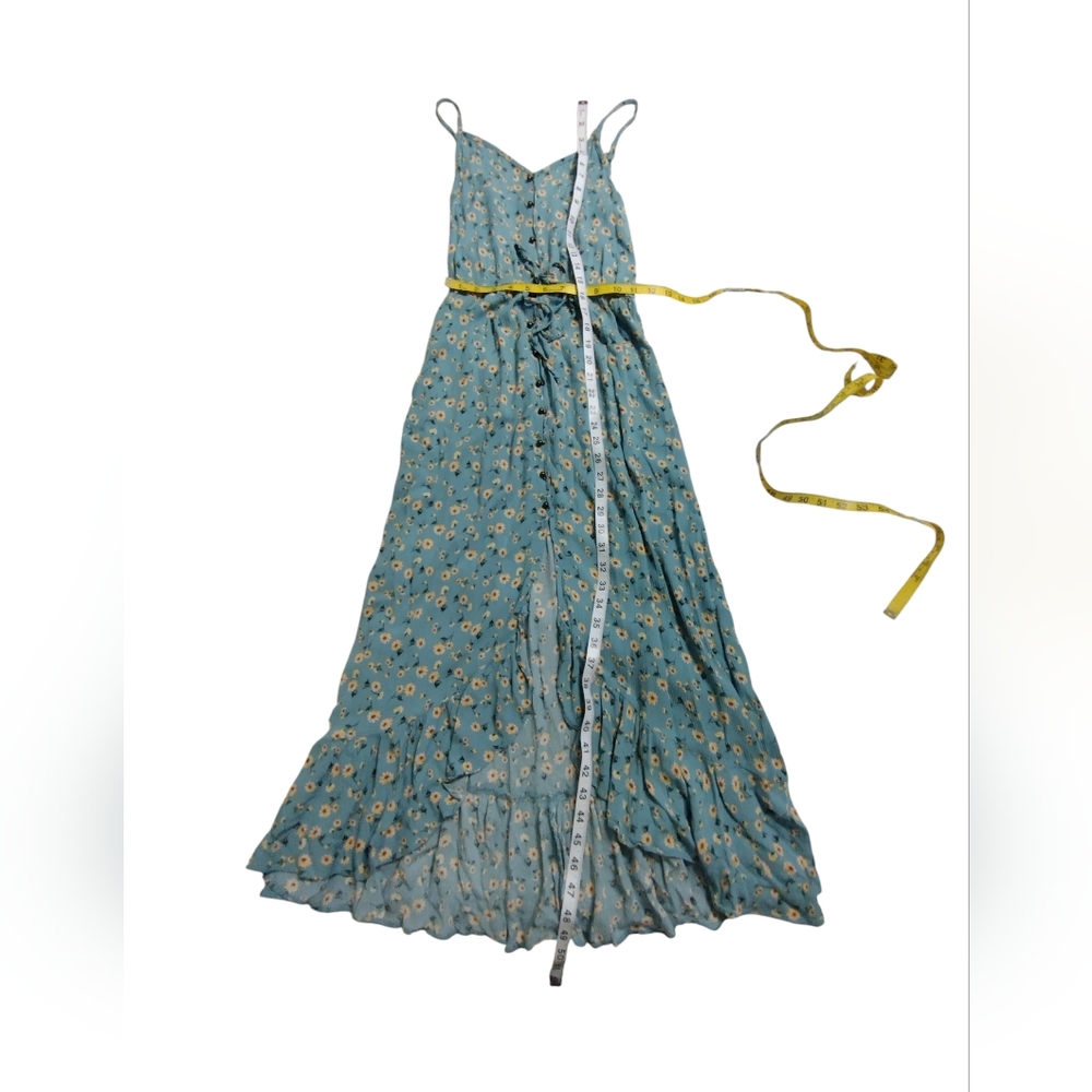 Rewind Floral Blue Maxi Dress Ruffles Bohemian Medium Summer Feminine - Picture 6 of 6